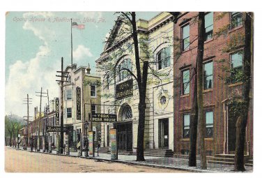 York PA Opera House & Vaudeville Auditorium 1909 Vtg Postcard