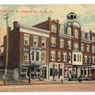 York PA City Hotel 335-337 W. Market Street 1913 Postcard Flag Cancel York PA City Hotel 335-337 W. Market Street 1913 Postcard Flag Cancel