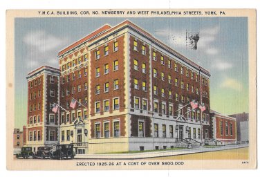 York PA YMCA Building Young Mens Christian Assoc Newberry St Vntg Postcard