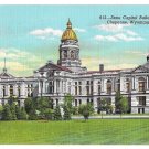 WY Cheyenne Capitol Building Linen Postcard 1942 Wyoming