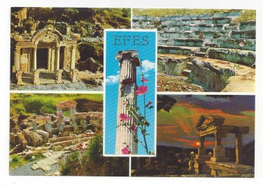 Turkey Efes Ephesus Multiview Greco Roman Ruins Vtg Postcard 4X6