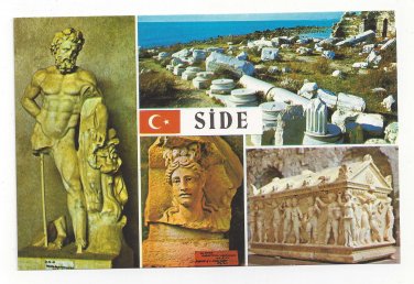 Turkey Side Museum Multiview Hercules Greek Artifact Vtg Postcard 4X6