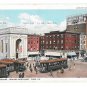 York PA Center Square Looking Northeast Trolley Cars Buildings Vntg Postcard