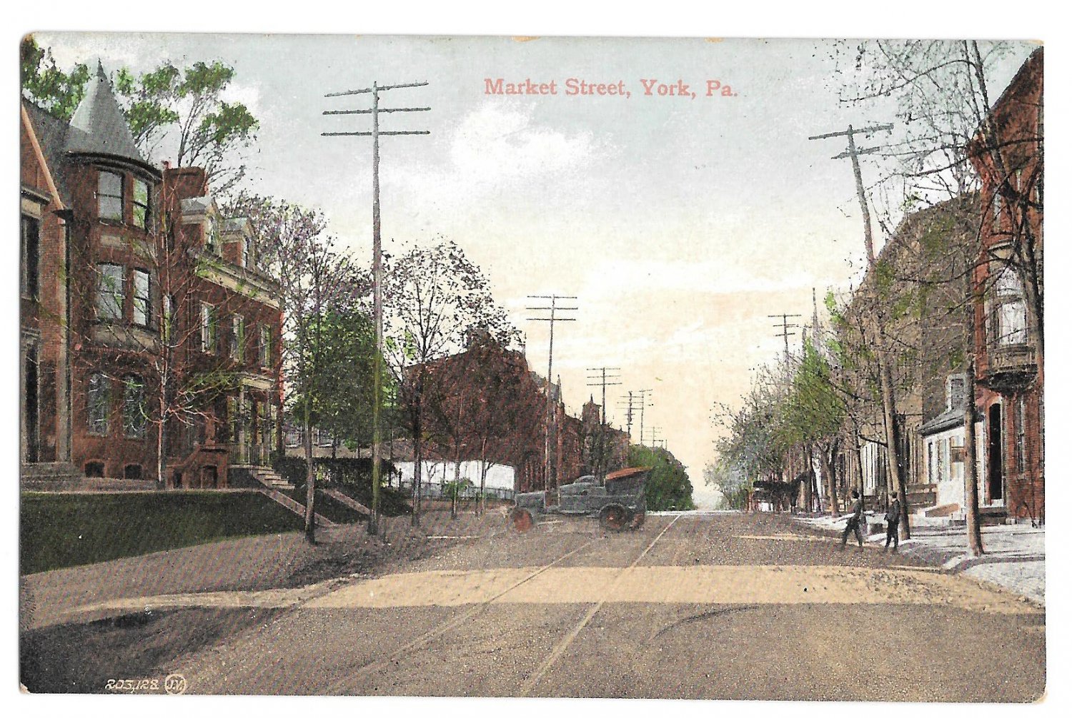 York PA Market Street Vintage Postcard Valentine & Sons