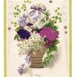To My Sweetheart Dove Silk Flower Add-On Gold Stars Vintage Embossed Postcard
