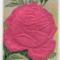 Heartiest Congratulations Large Silk Covered Red Rose Embossed Novelty Postcard