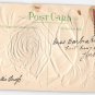 Heartiest Congratulations Large Silk Covered Red Rose Embossed Novelty Postcard