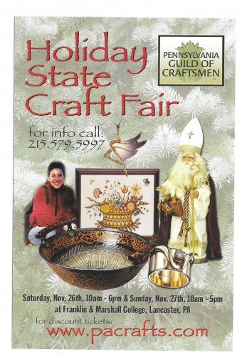 Holiday State Craft Fair Lancaster PA Modern Advertising Postcard Craftsmen Guild