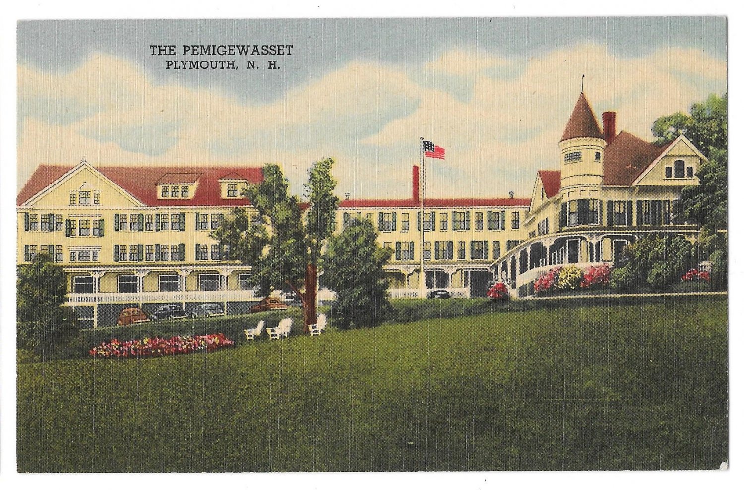 Plymouth NH Hotel Pemigewasset House Vintage Linen Postcard Curteich