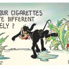 Humor Cigarettes Taste Different? Dog Peeing on Tobacco Vintage Coletta Postcard Comic