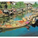 Thailand Bangkok Mahanak Boats The Floating Market Vintage 1967 Postcard