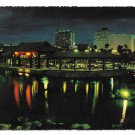 Philippines Manila Rizal Park Chinese Garden Pavilion Night View Vintage Postcard