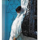 Hammamet Tunisia Fatma Devant sa Porte Beautiful Woman beside her door 4X6 Postcard
