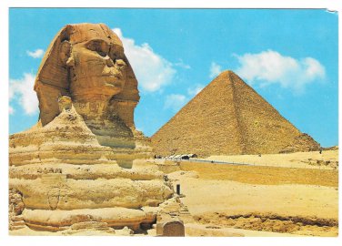 Giza Egypt Great Sphinx Kheops Pyramids Lehnert & Landrock Postcard 4X6