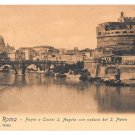 Italy Rome Castel S Angelo Bridge View of Saint Peters Vintage Postcard E. Risi Italy Rome Castel S Angelo Bridge View of Saint Peters Vintage Postcard E. Risi