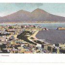 Italy Napoli Panorama Vesuvius Sea Port Campania Vintage Naples Postcard