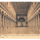 Italy Roma Basilica S Paolo Church Interior e. Risi Vintage Postcard Rome