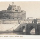 Italy Roma Castel S Angelo Tevere Ancient Castle Bridge Tiber River Postcard