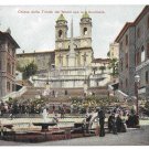 Italy Rome Chiesa Trinita Piazza Spagna Spanish Stairs G Blumlein Vtg UND Postcard