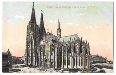 Germany Koln Dom Sudseite Cologne Cathedral South Side Vintage Leo Kurten Postcard
