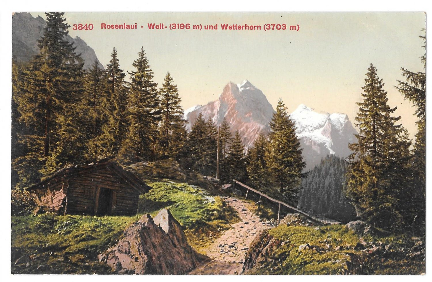 Switzerland Bernese Alps Rosenlaui Glacier Well Wetterhorn Vintage Postcard