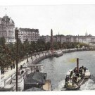 UK London Thames River Embankment Steamer Boats F Hartmann Postcard