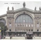 Paris France Gare du Nord Railway Station RR Vintage Postcard