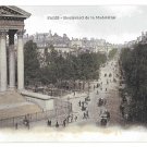 Paris France Boulevard de la Madeleine Vintage Postcard