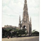 Scotland Scott Monument and Castle Edinburgh Vintage Postcard Scotland Scott Monument and Castle Edinburgh Vintage Postcard