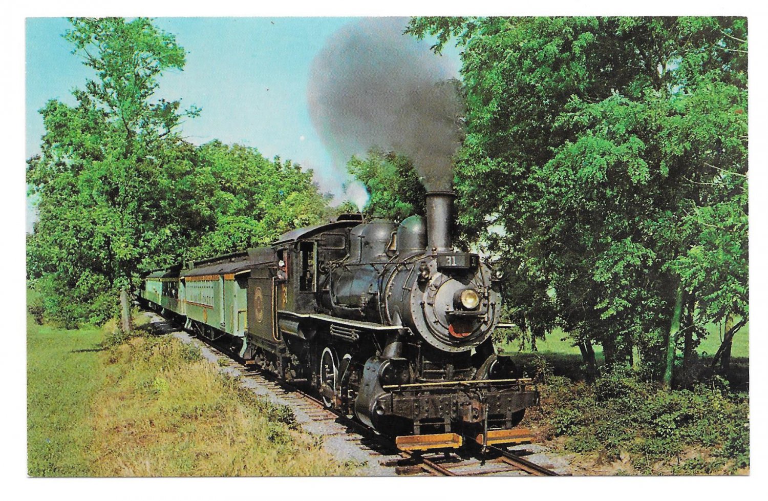 Strasburg PA Oldest Shortline Railroad 1890 Period Steam Locomotive Train Railway Postcard