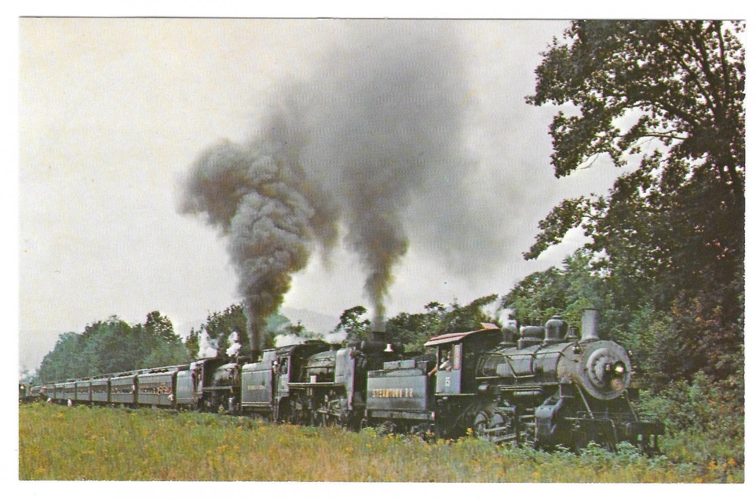 Green Mountain Railroad Locomotives 15 653 & 1246 Triplehead Train Postcard