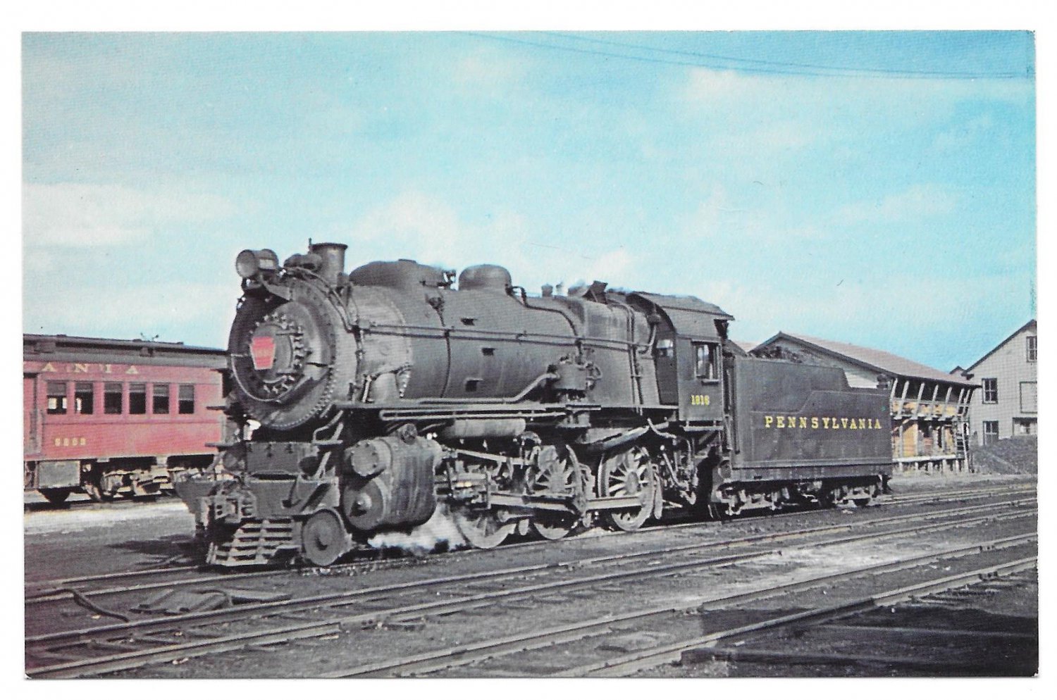 Pennsylvania Railroad PRR G5 Ten Wheeler Locomotive 1816 Train Postcard RR