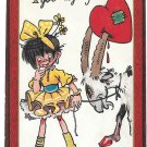 Valentine Artist Signed postcard Dwig You got my goat Little Girl Heart Dwiggins