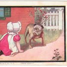 Sunbonnet Girl Bulldog Peek-a-boo Dorothy Dixon 1905 Artist Signed Postcard Sunbonnet Girl Bulldog Peek-a-boo Dorothy Dixon 1905 Artist Signed Postcard