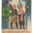 Heartiest Congratulations Boys Shamrocks GildedEmbossed Vintage 1908 Postcard