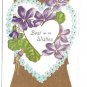 Happy Birthday Best Wishes Violets Narcissus Hearts Lot of 2 Embossed Postcards