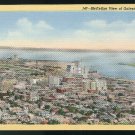 TX Aerial Birds Eye View Galveston Texas Curteich Postcard