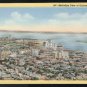 TX Aerial Birds Eye View Galveston Texas Curteich Postcard