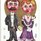Fantasy Valentine Heart Face Heads Singers High Ambitions Embossed Gilt postcard Fantasy Valentine Heart Face Heads Singers High Ambitions Embossed Gilt postcard