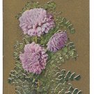 Motto Postcard Friendship Flowers Chrysanthemums on Gold Motto Postcard Friendship Flowers Chrysanthemums on Gold