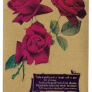 1909 Motto Postcard Flowers Red Roses Gold Background Take a smile and a Laugh 1909 Motto Postcard Flowers Red Roses Gold Background Take a smile and a Laugh