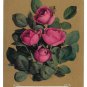 Vintage Motto Postcard Flowers on Gold Background Red Roses With Heartiest Affection