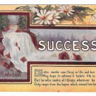 Vintage Motto Postcard Success Ambition Daisies over Waterfall Scene 1909 Arthur Capper