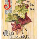 Motto Poem Just as the Ivy to the Tree Cling to Me Vintage Postcard Silver gilt Motto Poem Just as the Ivy to the Tree Cling to Me Vintage Postcard Silver gilt