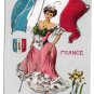 G Howard Hilder France World Countries Series Platinachrome Lady w French Flag Glitter