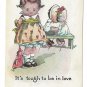 It's Tough to be in Love Comical Kids Postcard Litle Girl w Doll Comic Children