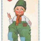 Dutch Kid Boy Luf Greedings Vintage 1913 Samson Bros Valentine Postcard