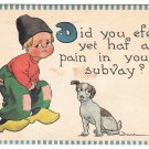 Bernard Wall Dutch Kid Boy Puppy Dog Vintage 1912 Samson Bros Postcard