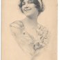 Beautiful Woman Smiling Vintage 1912 Schlesinger Glamour Lithograph Postcard
