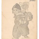 Dutch Kids 1910 Artist Signed E H Cary Boy Carrying Girl Vintage Postcard